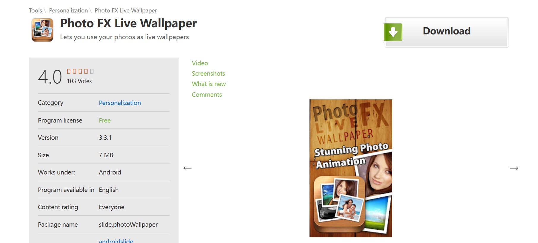 Photo FX Live Wallpaper